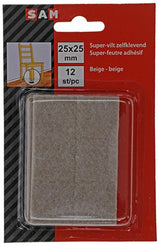 Mack 1047688 - super-vilt zelfklevend beige 25 x 25 mm 12 st pcs | 12 stuks