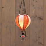 Anna's collection luchtballon met kerstman 20led met vlameffect 14x25cm rood wit werkt op 2xaaa batterijen met 6 uur timer