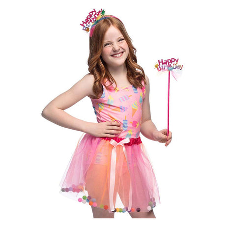 Boland Feen-Rosa-Happy-Birthday-Kostümset