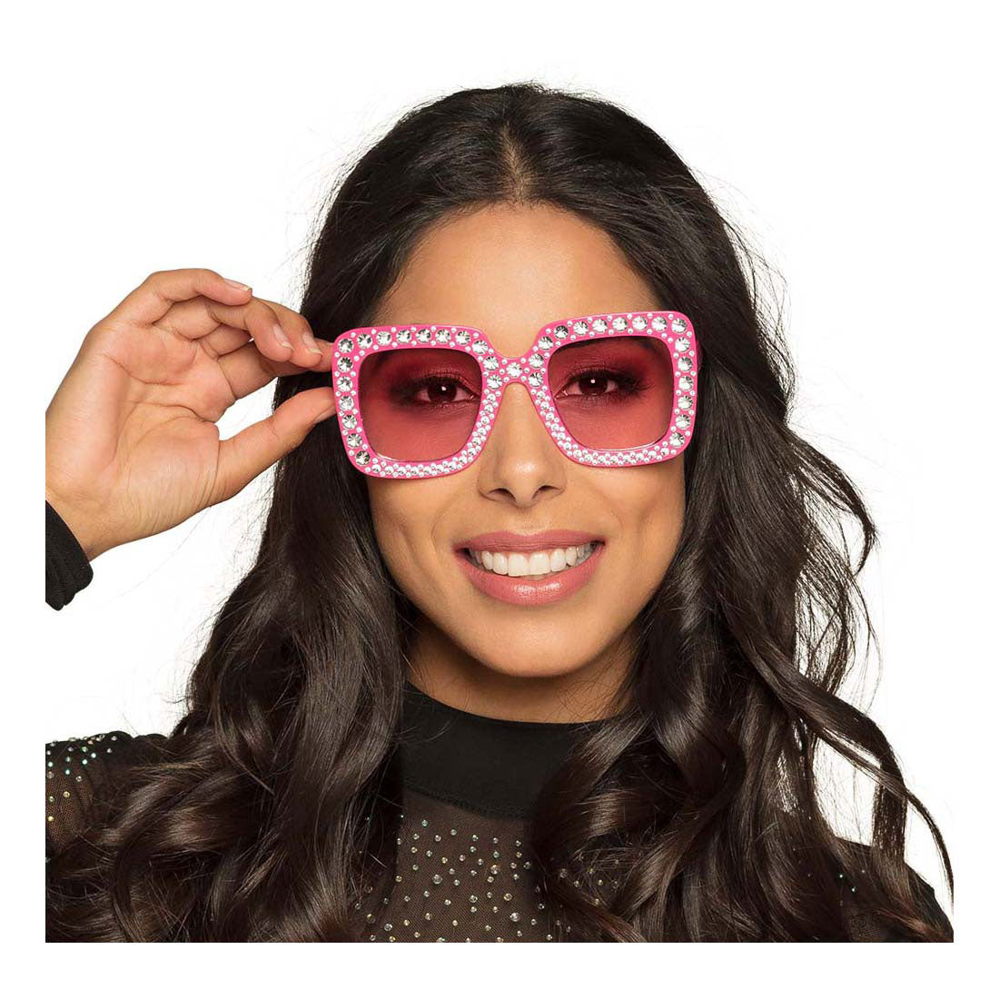 Boland Partybrille Bling Bling leuchtend rosa