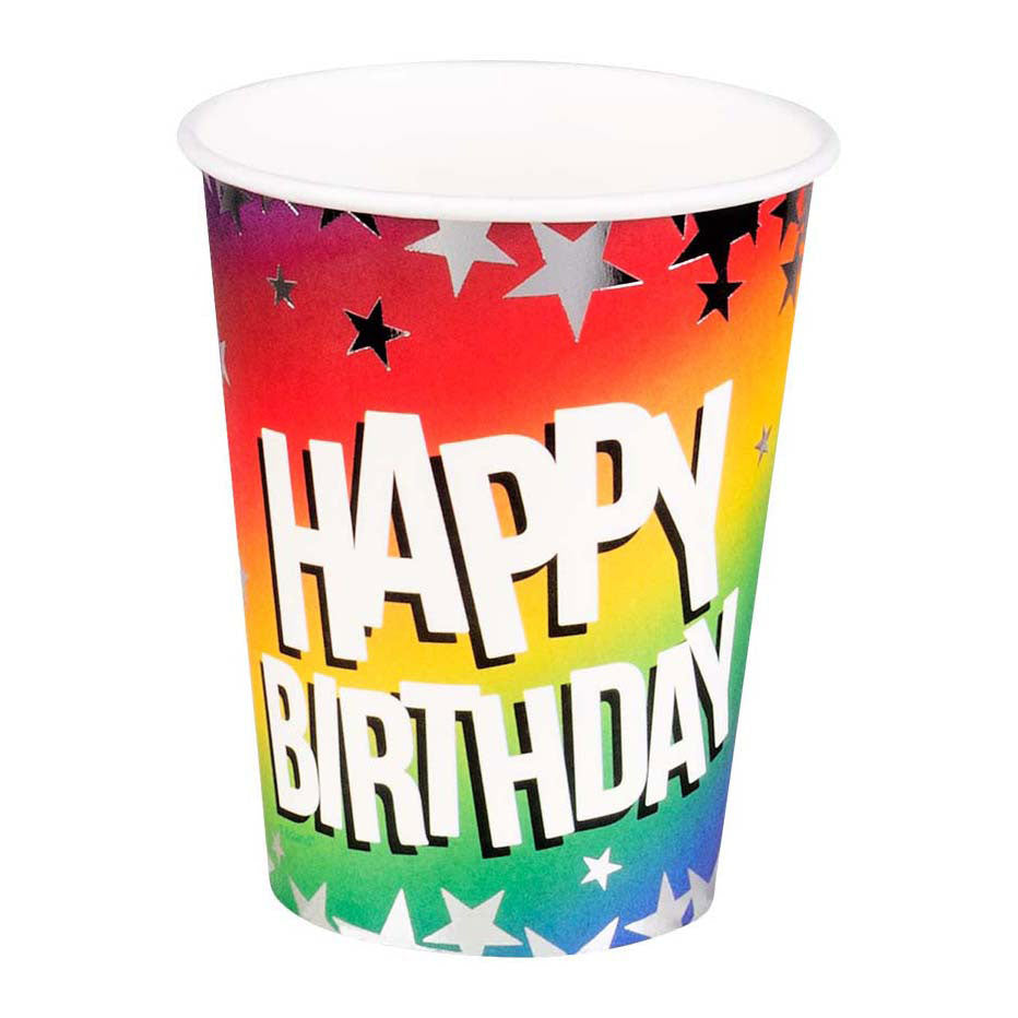 Boland Pappbecher Happy Birthday 210ml, 10 Stk.