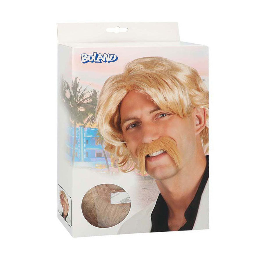 Boland blonde Perücke mit Schnurrbart