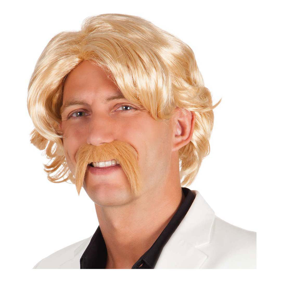 Boland blonde Perücke mit Schnurrbart