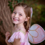 Tolles Pretender-Kostüm, Schmetterling, goldfarben mit Flügeln, 5–7 Jahre