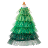 Tolles Weihnachtsbaumkleid mit Stirnband – 5–6 Jahre