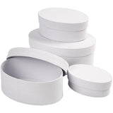 Creativ Company Creotime Boxen oval Karton 10-12-14-16 cm weiß 4-teilig