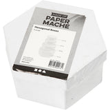 Creativ Company Sechseckdosen, H: 4+5+6+7 cm, T 6,5+8+10+12 cm, weiß, 4 Stück 1 Set