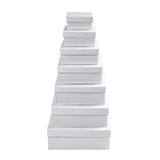 Creativ Company quadratische Boxen, H: 4,5+5+5,5+6+6,5+7+7,5 cm, Maße 9+11+13+15+17+19+21 cm, weiß, 7 Stück 1 Set