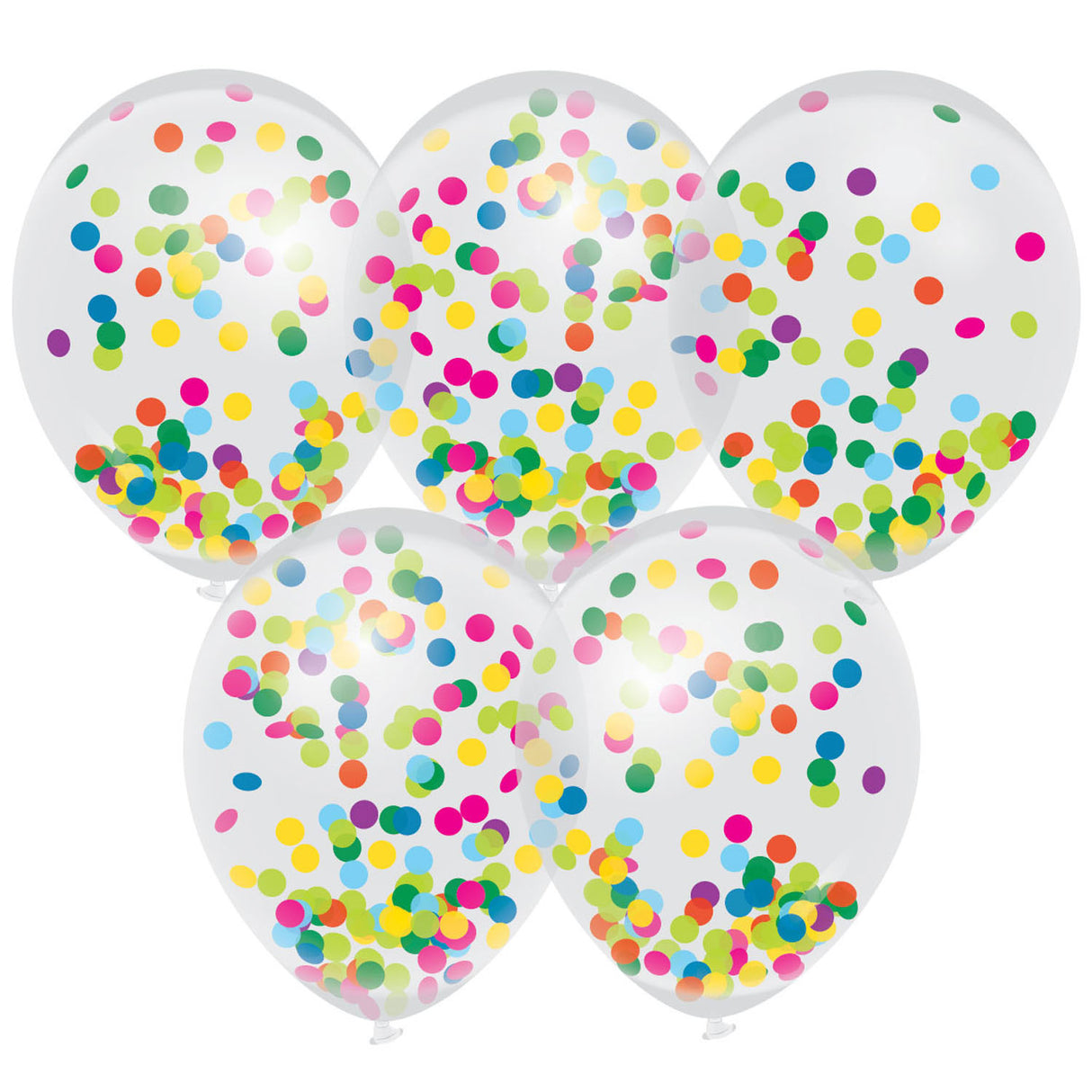 Haza Whitebeard Konfetti-Luftballons Farbe, 5 Stk.