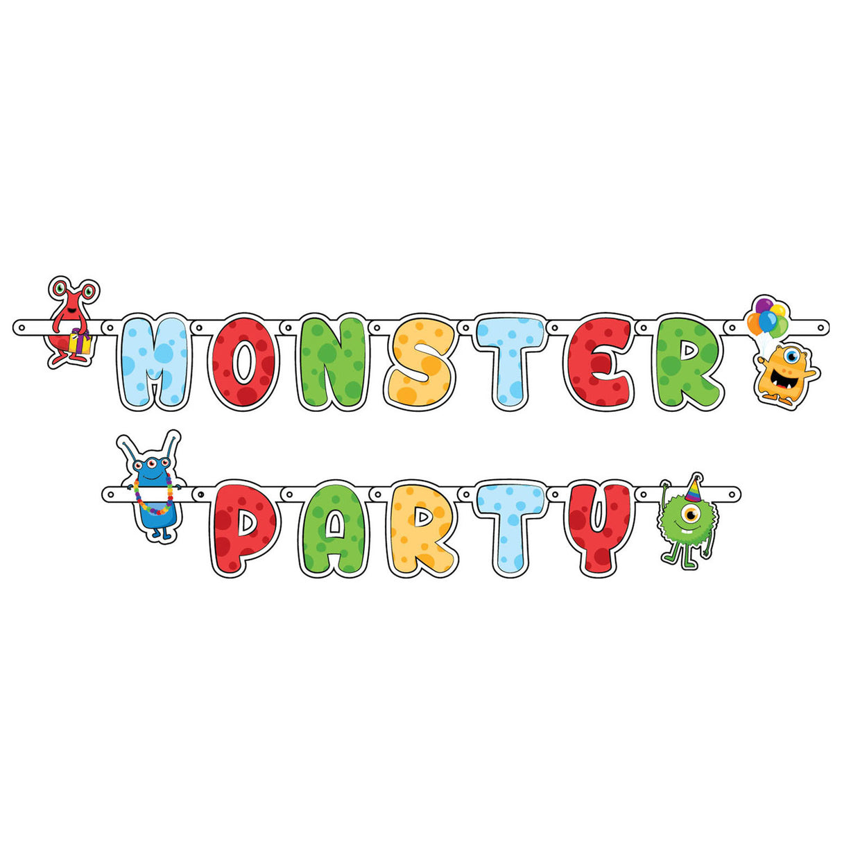 Haza Whitebeard Buchstabengirlande Monster Party