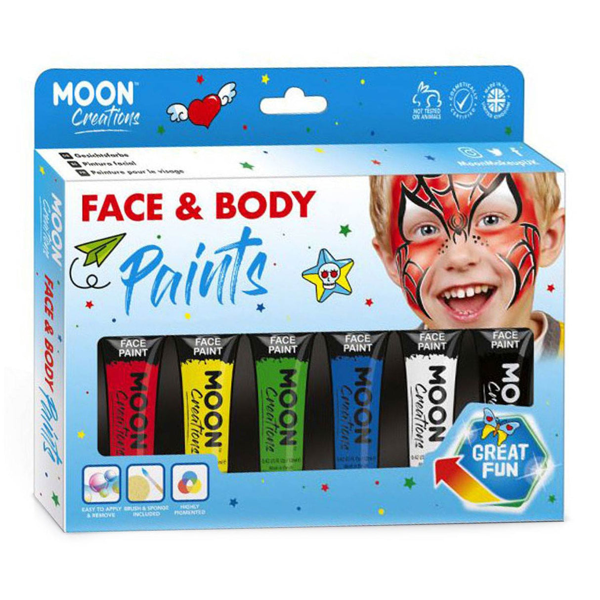 Haza Witbaard Face Body Paint Schminkset Primärfarben