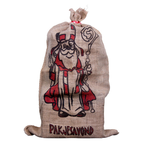 Haza witbaard jute zak van sinterklaas