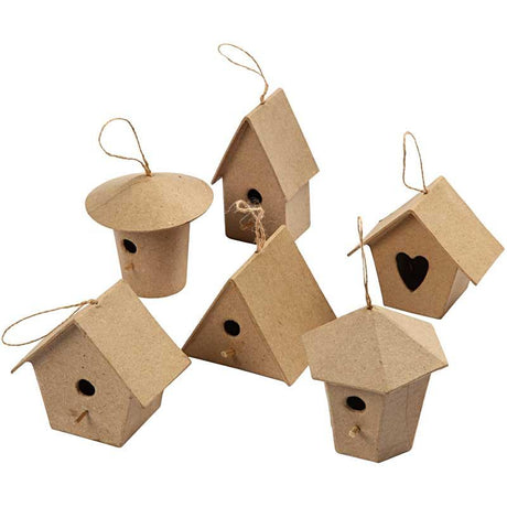 Creativ Company Mini-Vogelhäuschen, H: 7 cm, 6 Stück 1 Karton