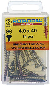 Rotadrill 1039885 - universeelschroef messing lk pzd 4,0x40mm (14) | 6 stuks