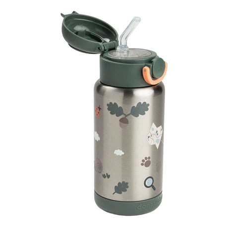 Done by deer geïsoleerde drinkfles met rietje tiny trails groen - 340 ml