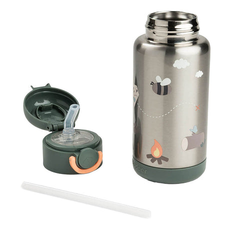 Done by deer geïsoleerde drinkfles met rietje tiny trails groen - 340 ml