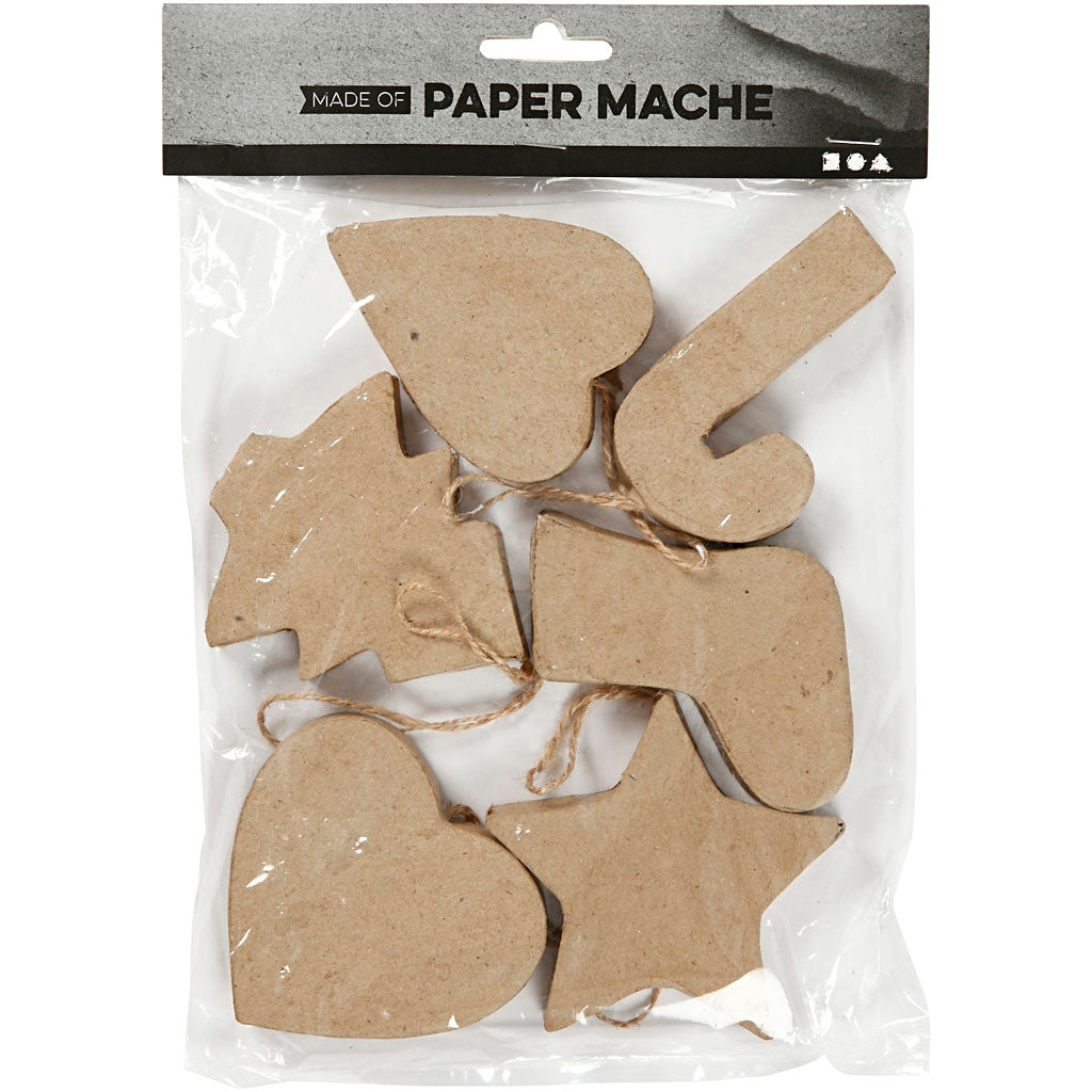 Creativ Company Weihnachtshänger, H: 7+8 cm, 6 Stück, 1 Box