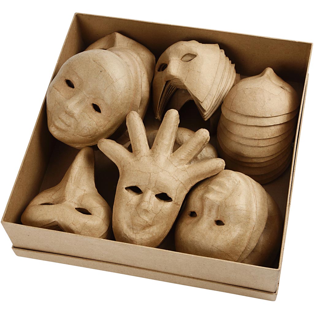 Creativ Firmenmasken, H: 12-21 cm, 60 Stück 1 Box