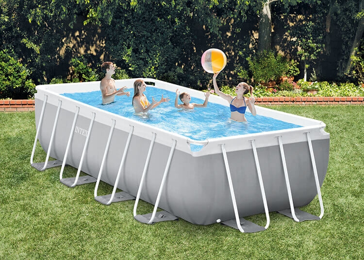 Intex Prism Frame Swimming Pool 488 x 244 x 107 cm rektangulær swimmingpool