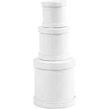 Creativ Company Trommelbox-Set, H: 4+5+7 cm, T 4+5+6,5 cm, weiß, 1 Set