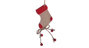 Pb. 8 wooden socks hanging natural red 9x5.7 cm