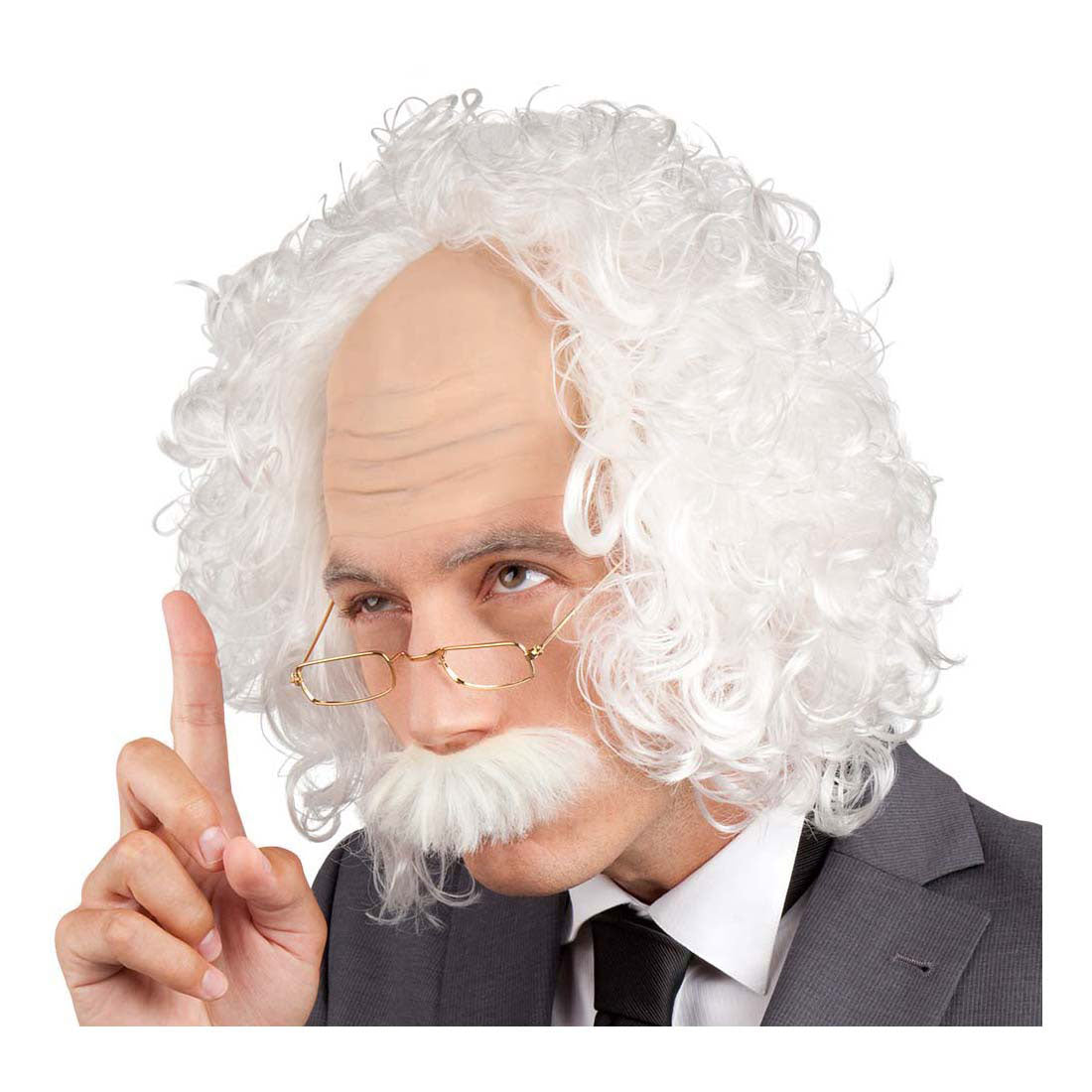 Boland Perücke Einstein mit Schnurrbart und Brille