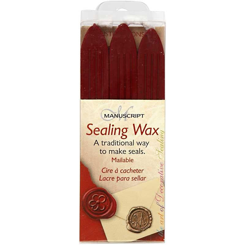 Creativ Company Siegelwachs, L: 10 cm, rot, 3 Stück 1 Box