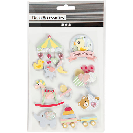 Creativ Company 3D-Sticker, Baby, H: 25-70 mm, B: 20-55 mm, Stärke 7 mm, 8 Stück 1 Box