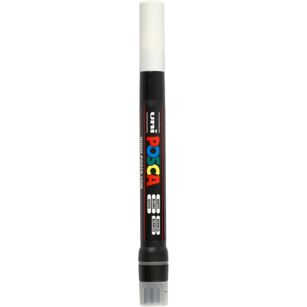 Uni-Posca Posca-Marker, Größe PCF350, Strichbreite 1-10 mm, Pinsel, weiß, 1 Stück