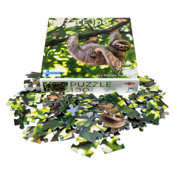 Taktikk Jigsaw Puzzle Sloth Hanging on Tree, 100th.