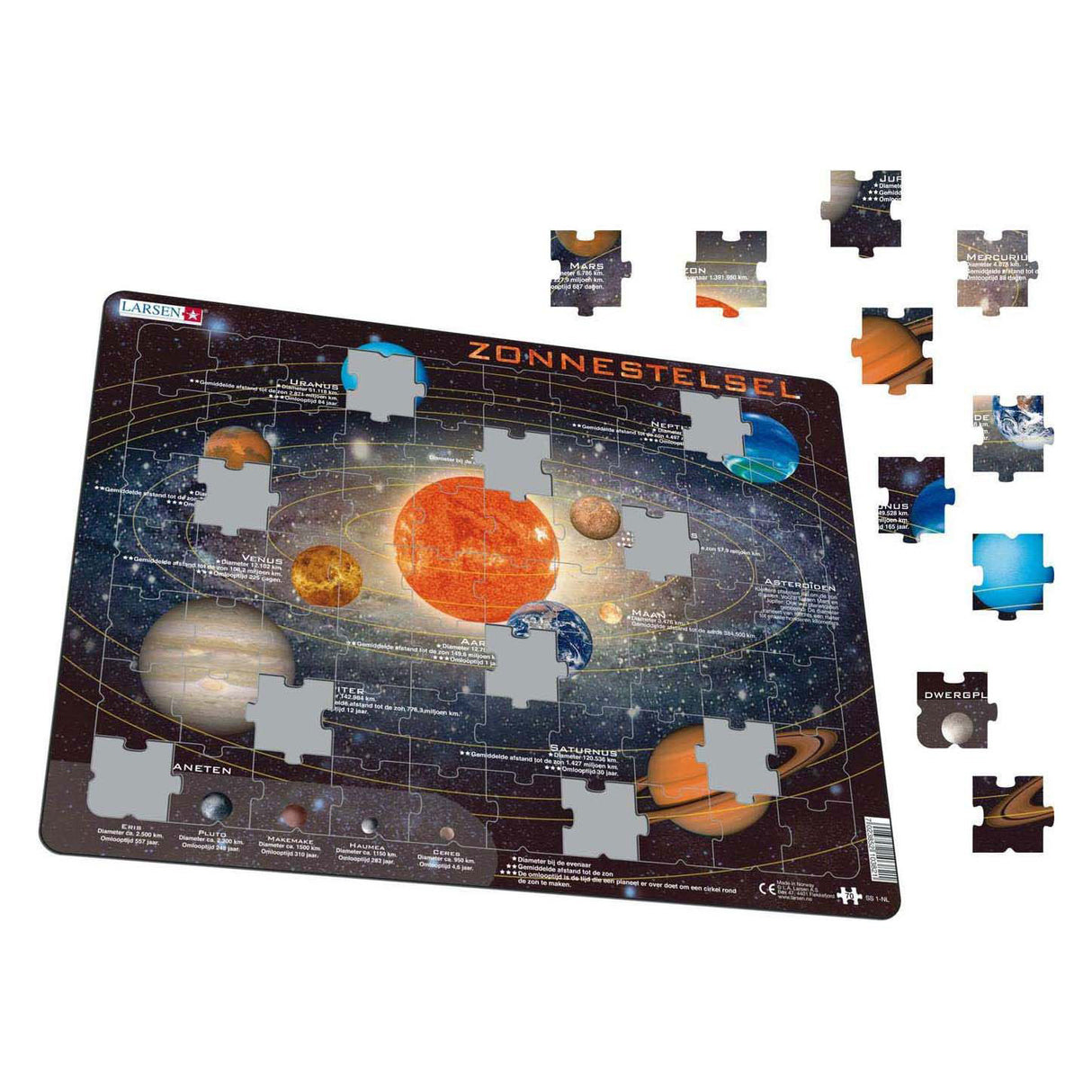 Selecta Larsen Puzzle Das Sonnensystem, 70 Teile.