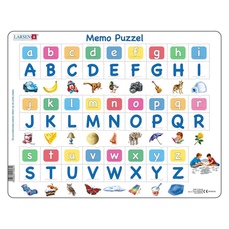 Selecta Larsen Memo-Puzzle Lesen lernen – das Alphabet mit Bildern, 52 Teile.