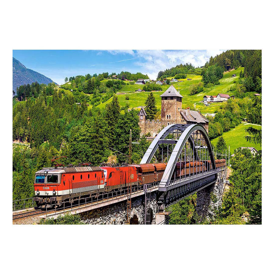 Selecta Castorland-Puzzle „Zug auf der Brücke“, 500 Teile.