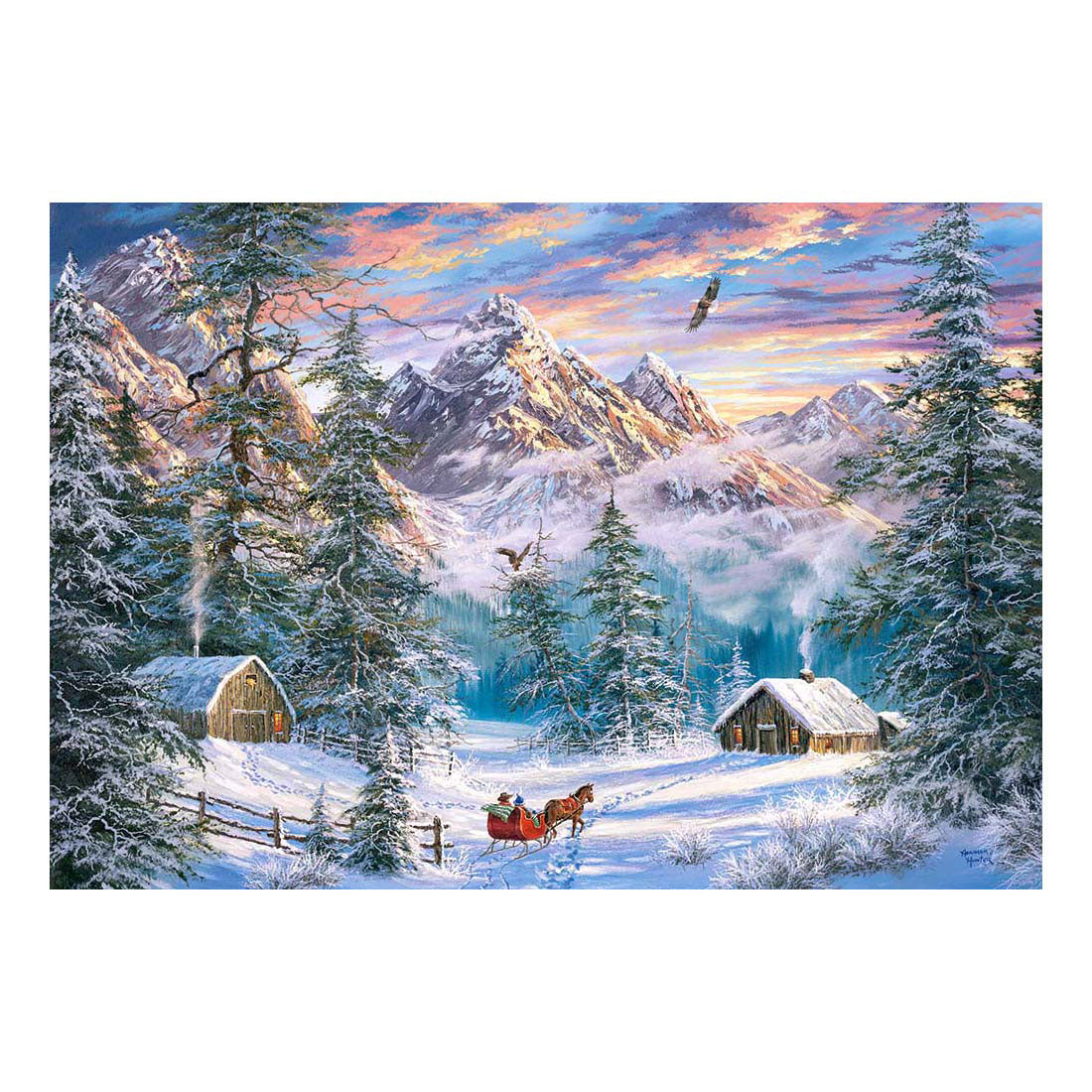 Selecta Castorland Puzzle Bergweihnacht, 1000 Teile.