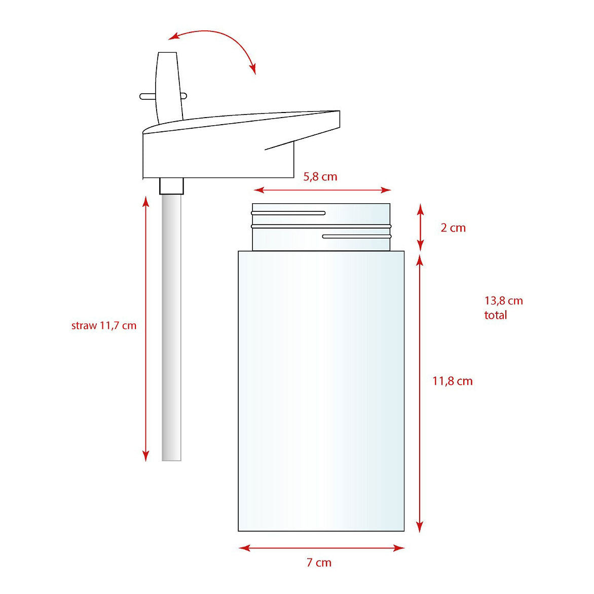 Vadobag drénkt Flasche Stitch loosst eis iessen, 450ml