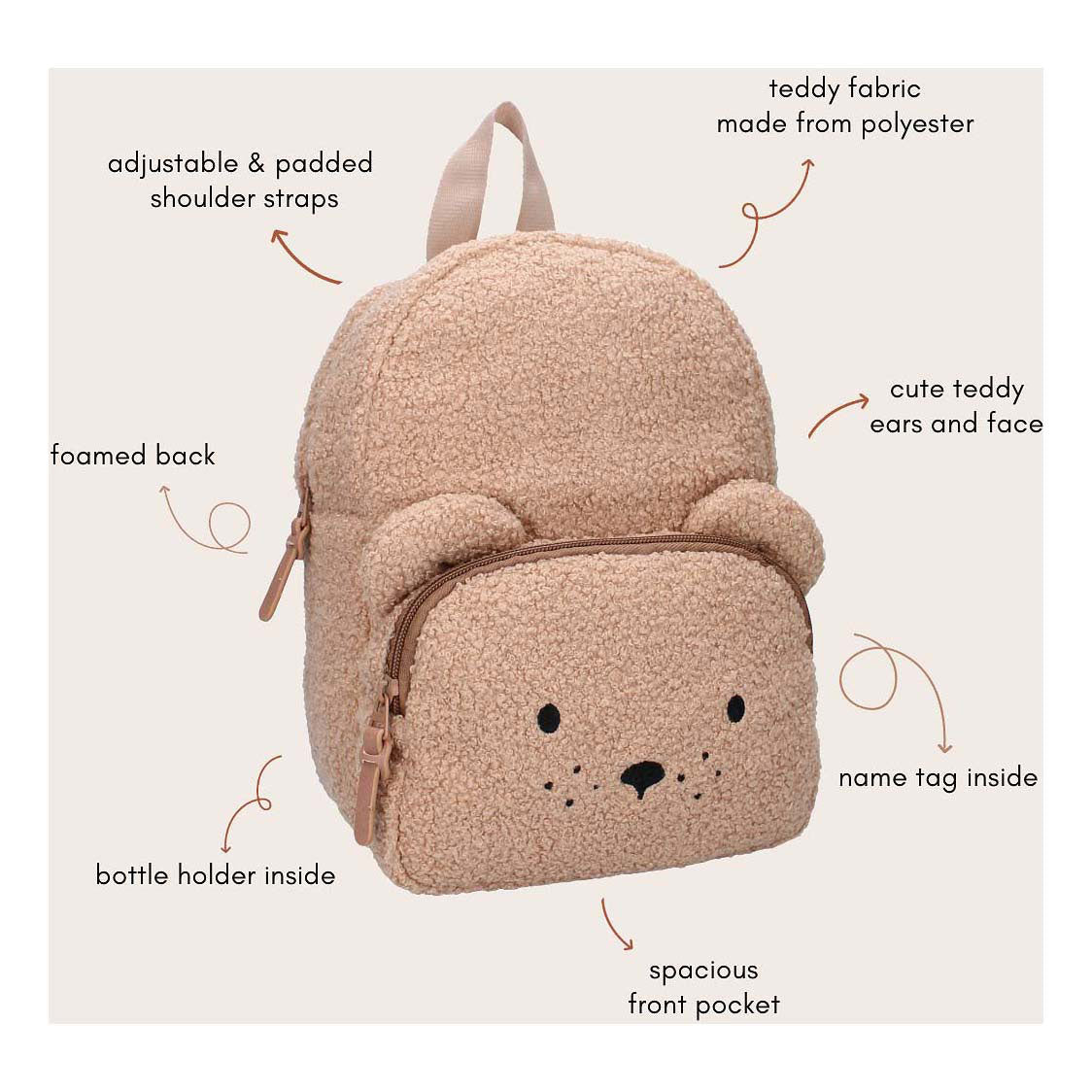 Kidzroom Rucksack Pisa Comfort Friends Teddybär