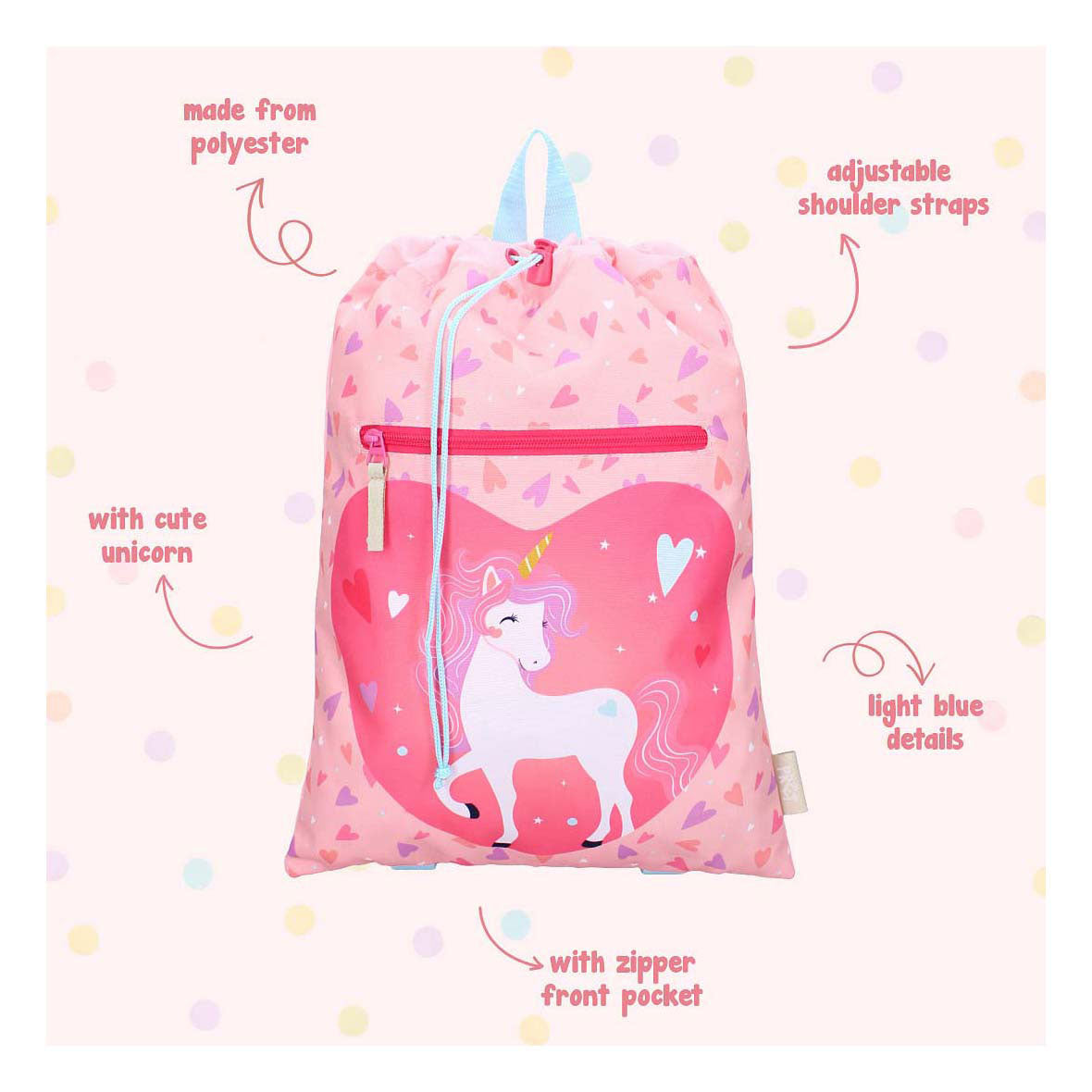 Vadobag lustiger Turnbeutel Happy Go Lucky Einhorn
