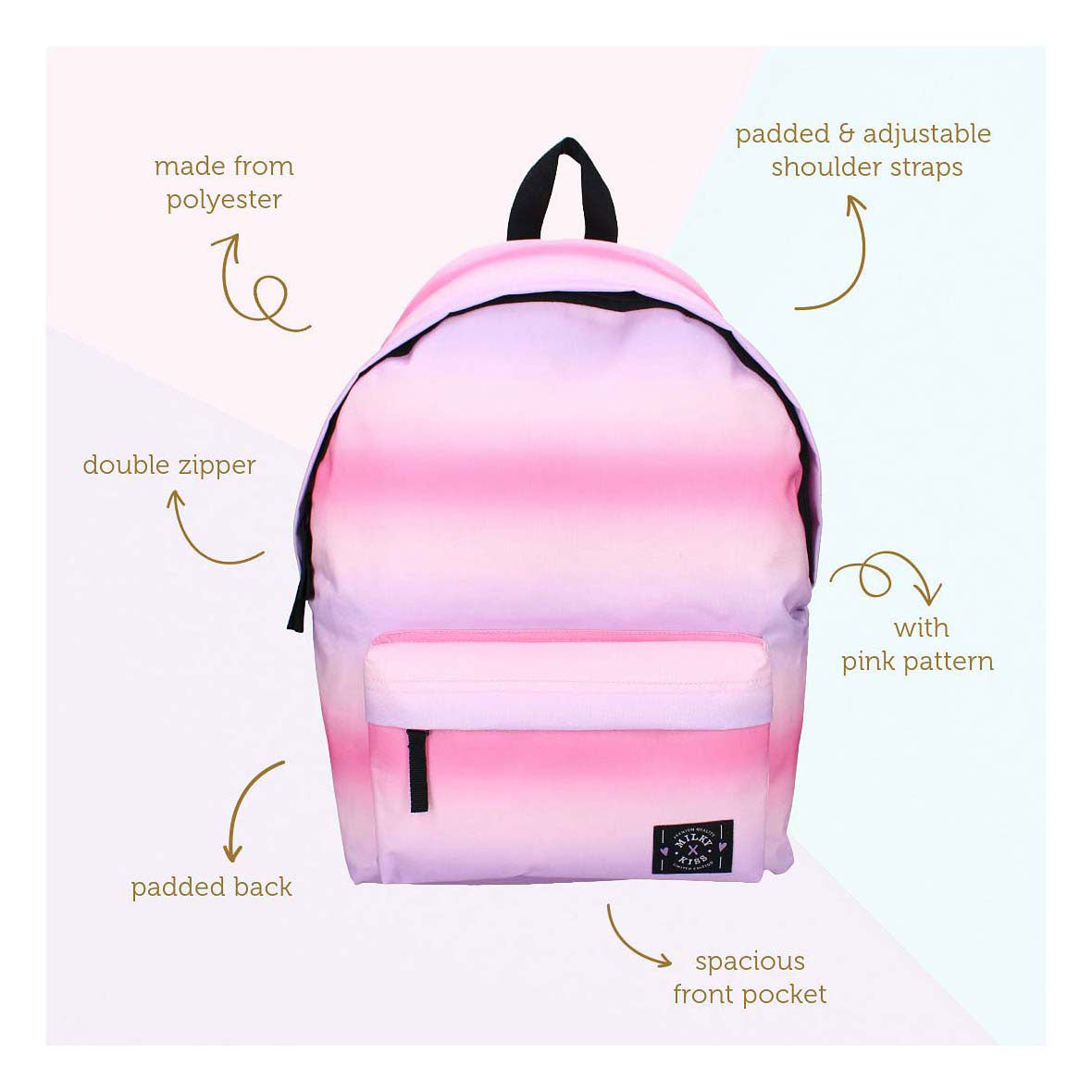 Milchiger Kuss-Rucksack in kräftigem Rosa
