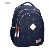 Milky Kiss Rucksack Divine Days dunkelblau mit rosa Punkten, 3 Fächer