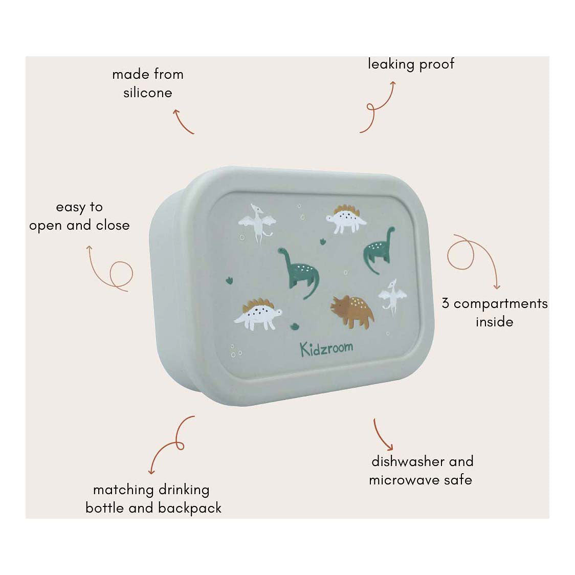 Kidzroom Lunchbox schöner Lunch-Dino