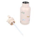 Kidzroom Small Talk – Schulbecher und Trinkflasche – 350 ml – Edelstahl – Flugzeug – Beige