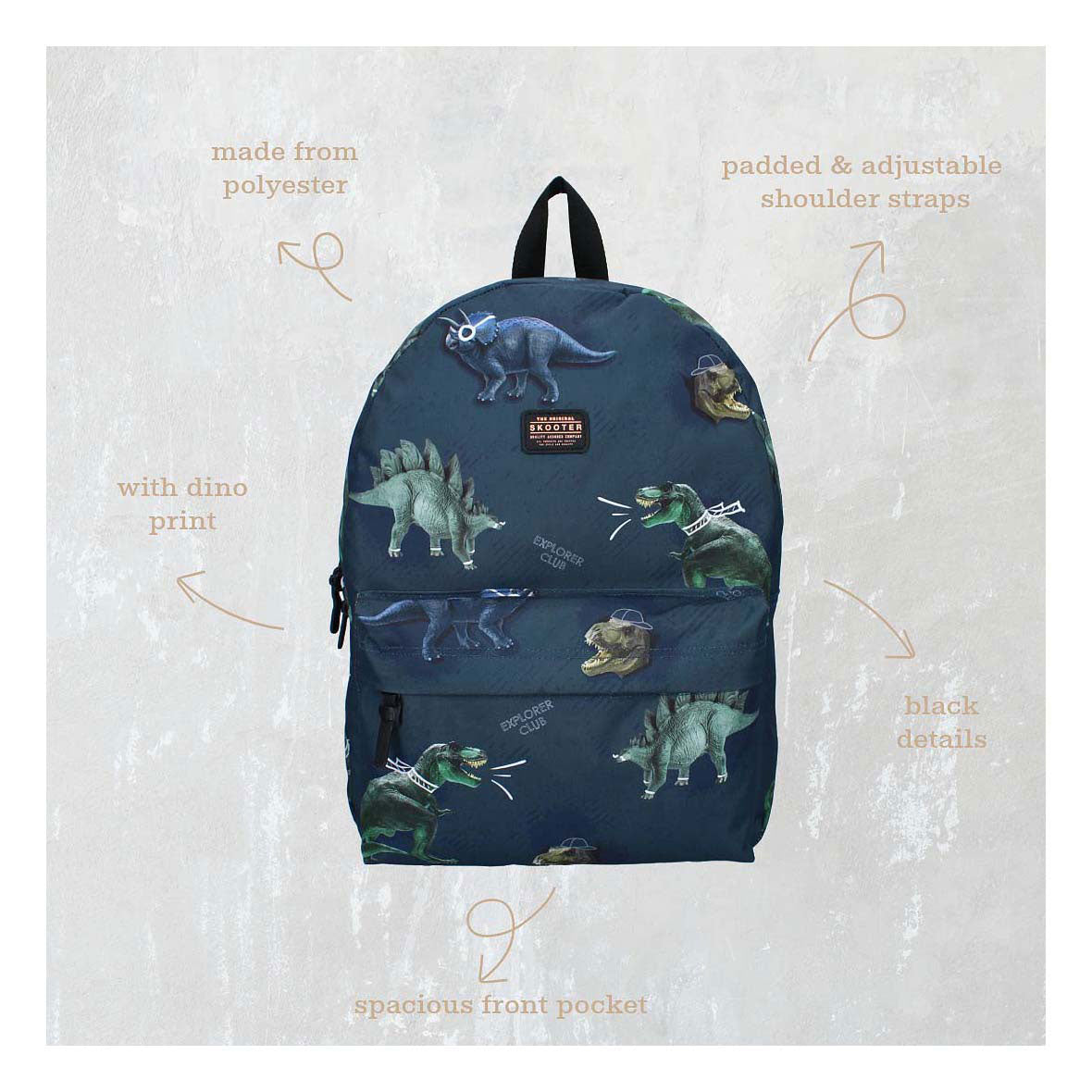 Vadobag Scooter-Rucksack Explorer Club Dino