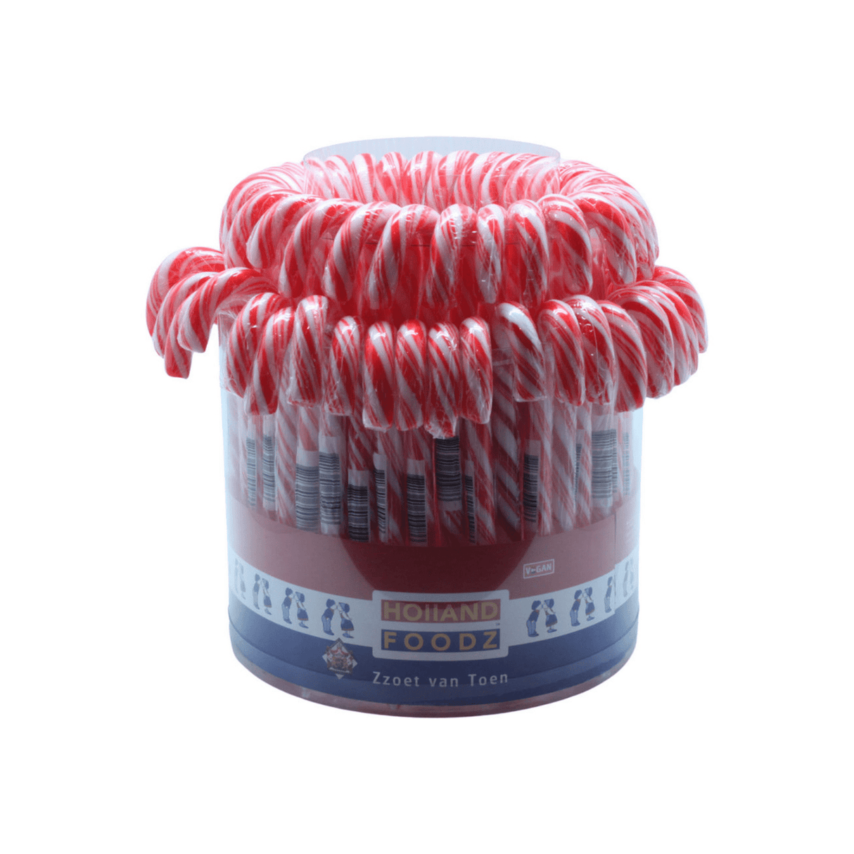 Holland foodz Zuckerstangen rot-weiß (72x 12 gr)