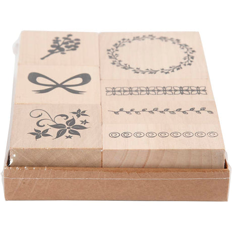 Creativ Company Holzstempel Set Nature, 7dlg.