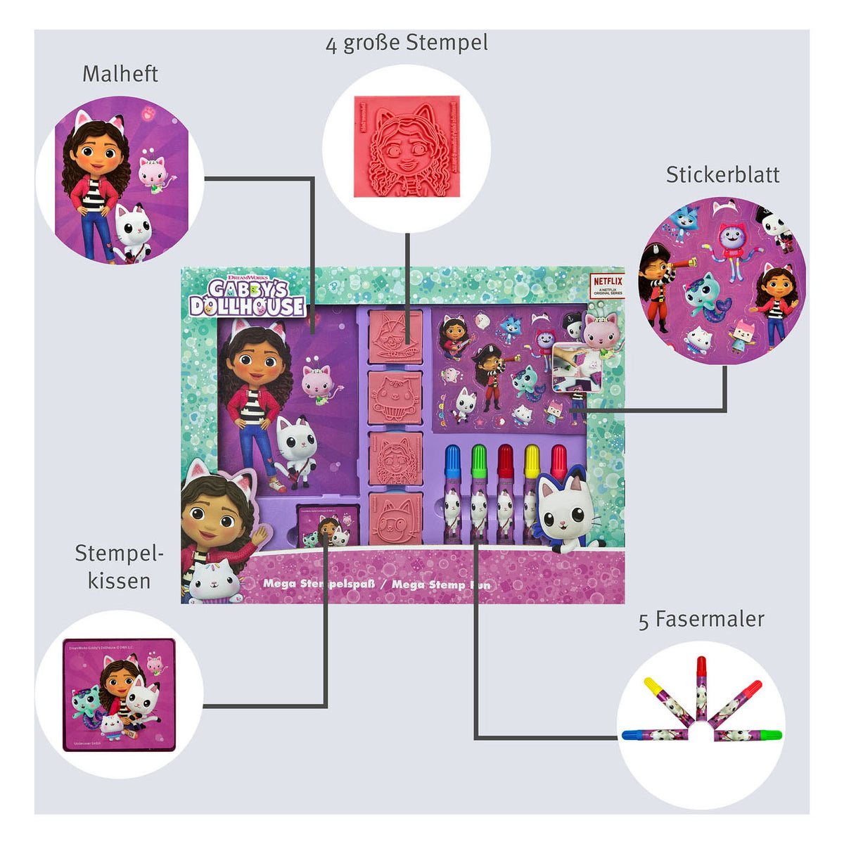 Gabby's Dollhouse Mega-Stempelset