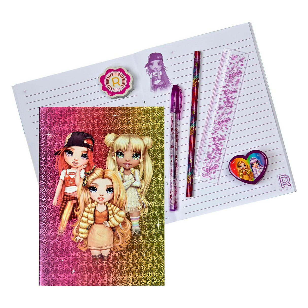 Undercover Rainbow High Writing Set, 7dlg.