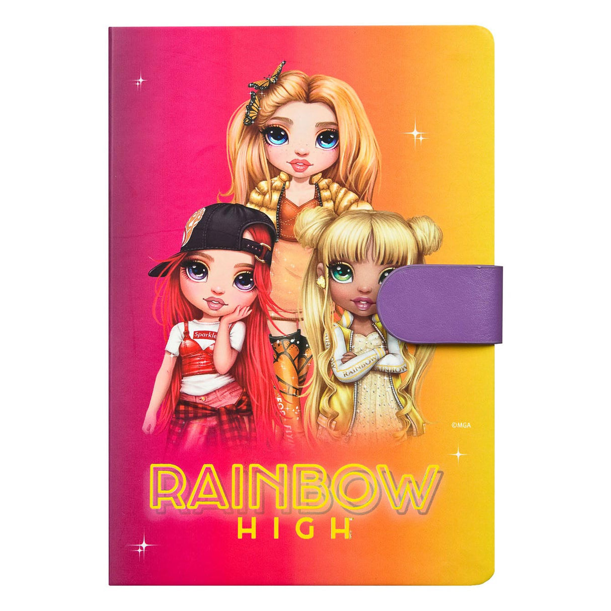 Rainbow héich Notizbuch mat magnetesche Zoumaache