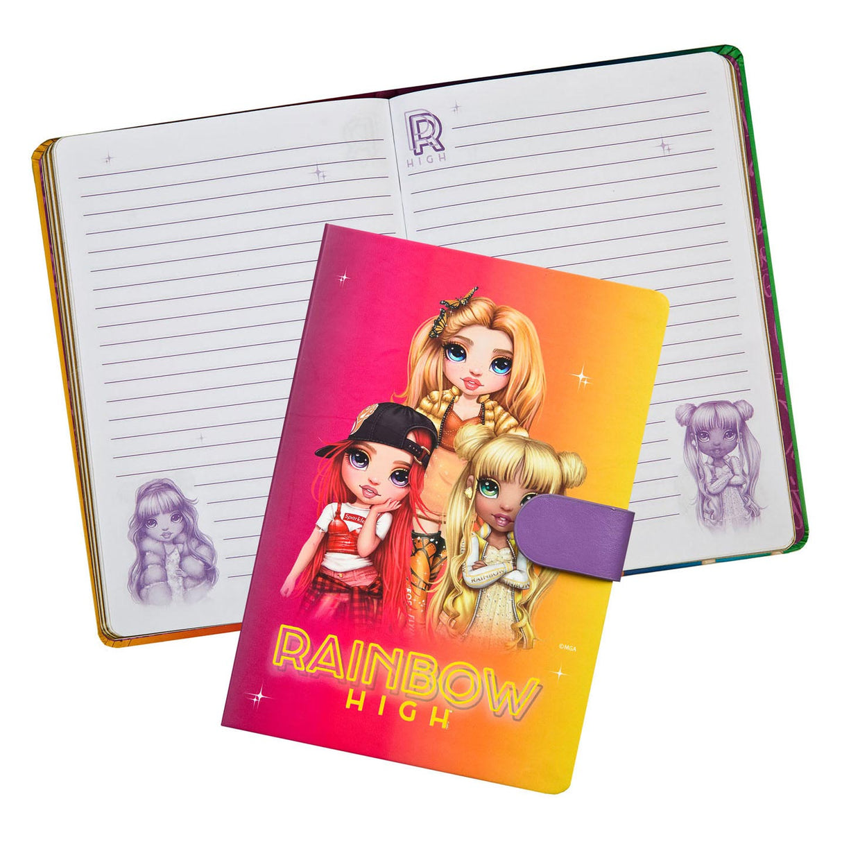 Undercover Rainbow High Notebook mit Magnetverschluss