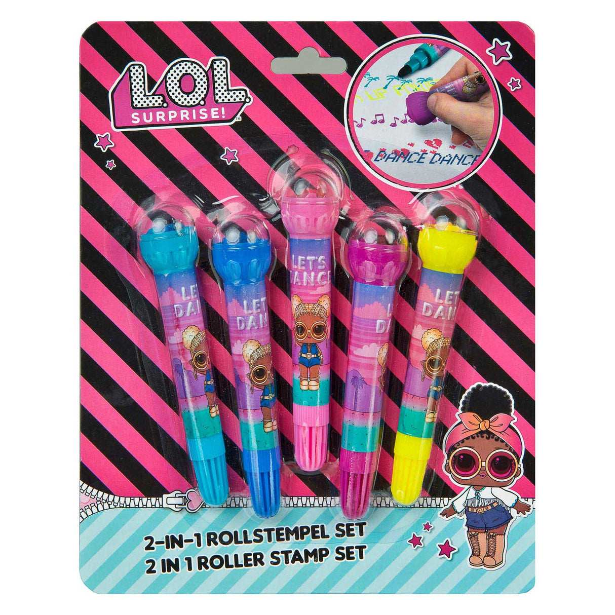 L.O.L. Surprise! Roll stamp pens, 5st.