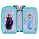 Undercover Federmäppchen Disney Frozen, 3 Fächer, gefülltes Schulset, mehrfarbig.